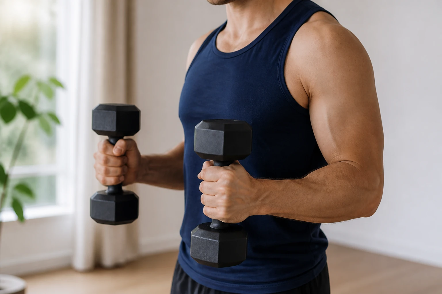 Curl martillo: técnica con mancuernas