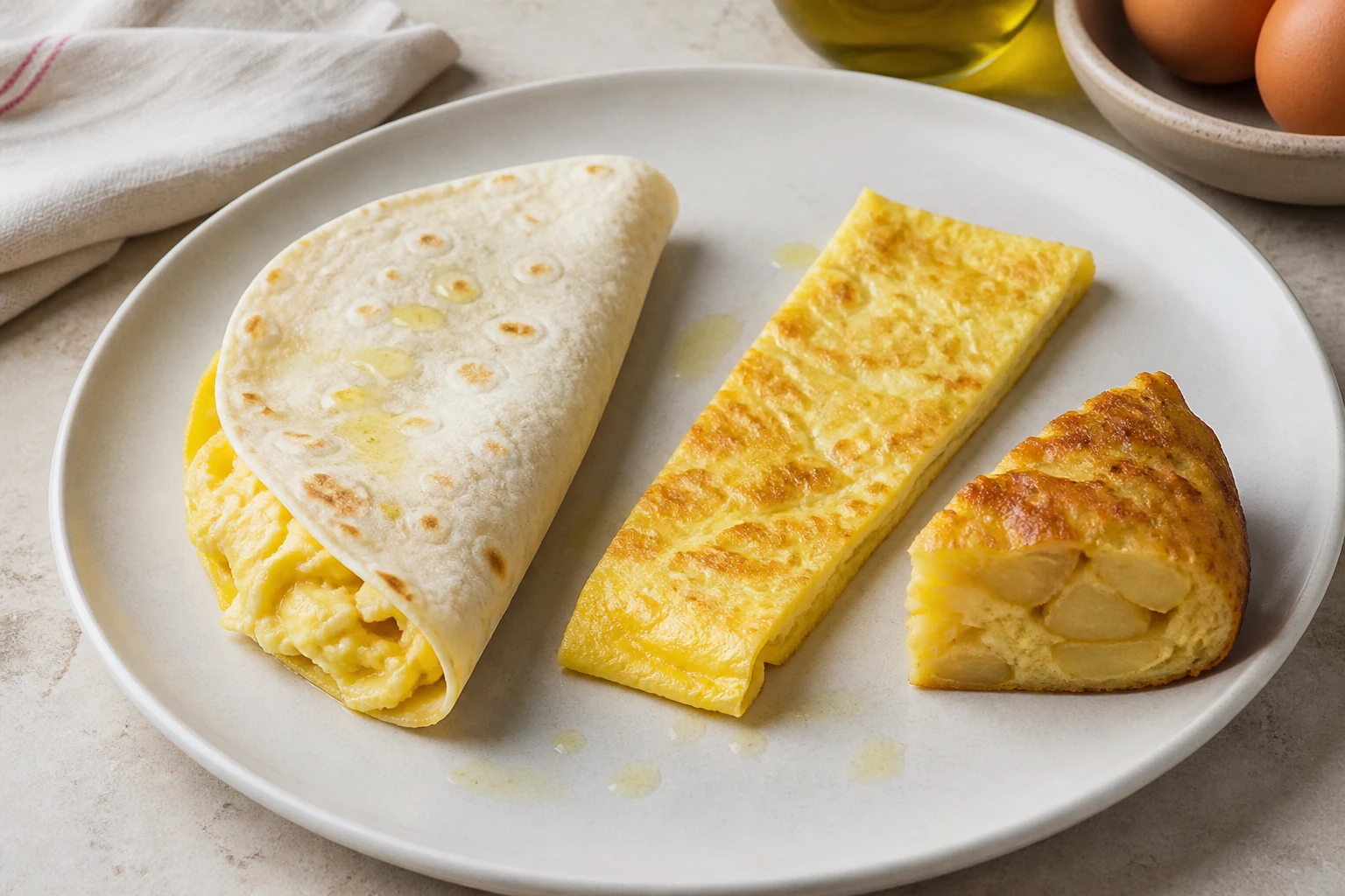 Calorías de una tortilla: trigo, francesa y de patatas